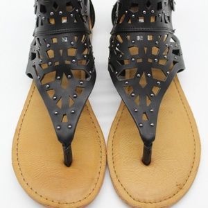 Not Rated Black Studded Sandal Size 7